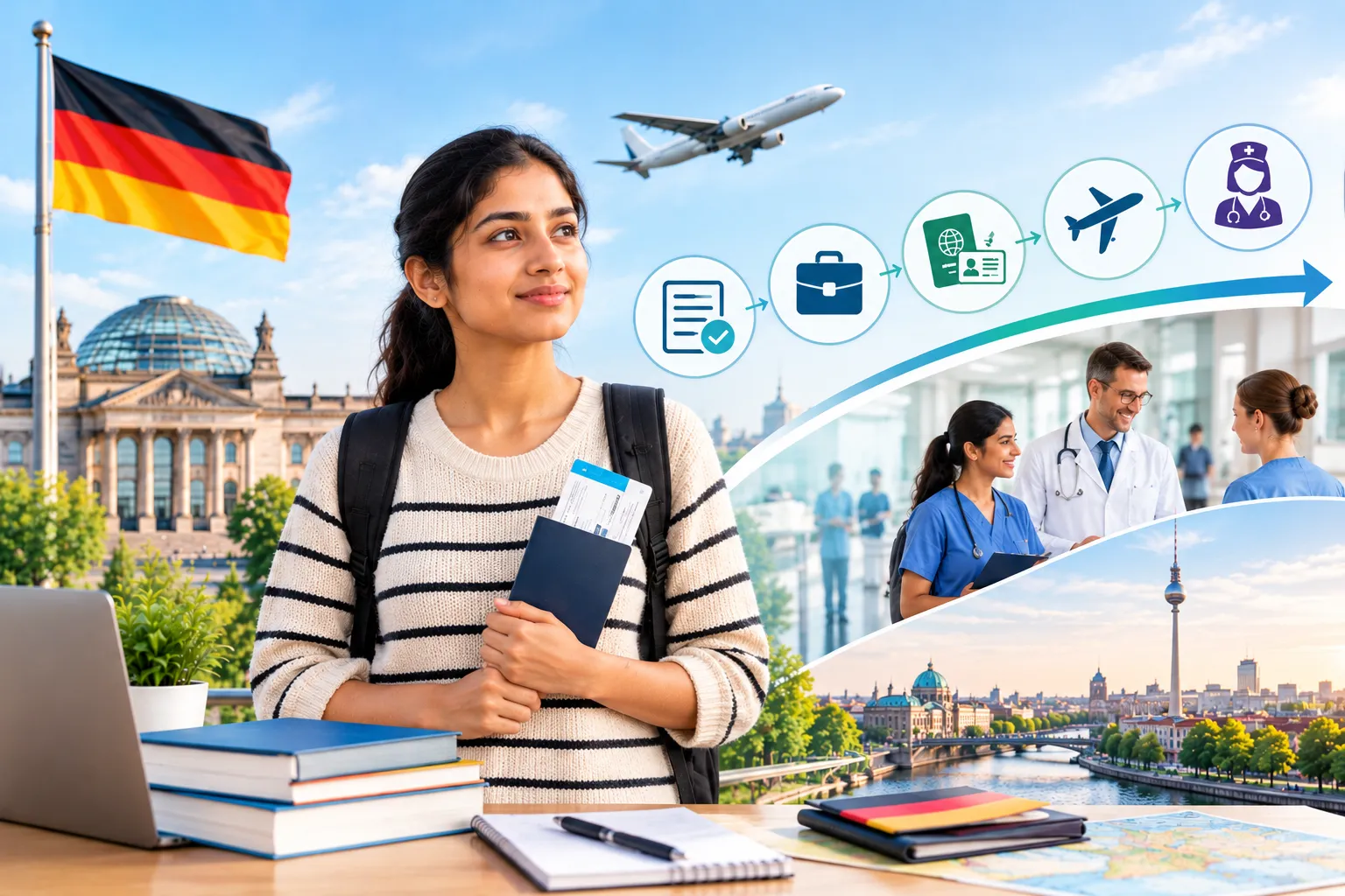 Indian nurse preparing to work in Germany through the fast-track skilled worker procedure